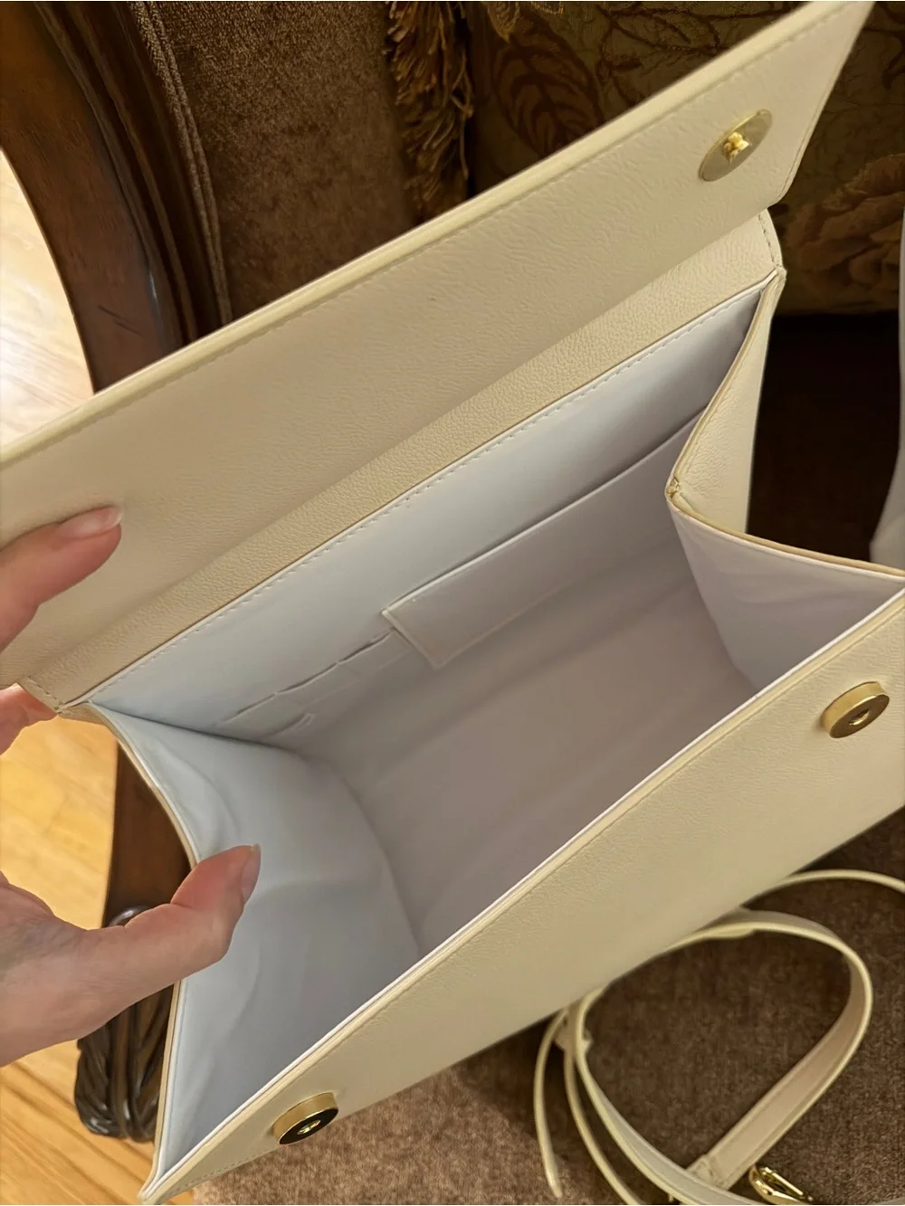 Modern Picnic The Luncher Insulated Vegan Leather Handbag Cream Ivory